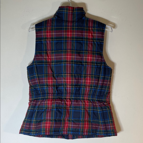 NEW! Talbots Down Plaid Puffer Quilted Vest -Two Way Zipper Closure. Small. - Picture 9 of 12